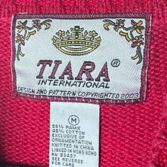 Vintage Tiara International Sz Medium American Flag Zip Up Sweater Patriotic USA - Picture 2 of 13